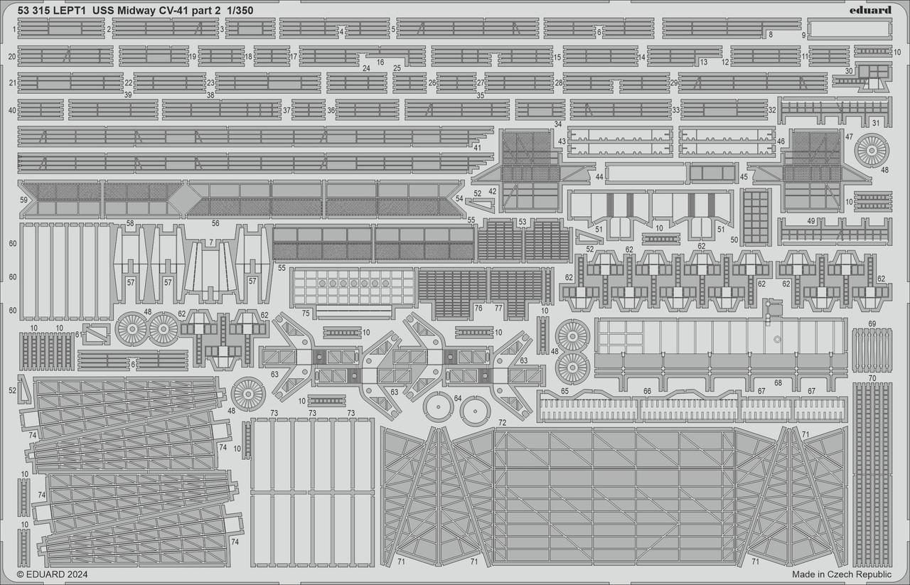 1/350 Eduard USS Midway CV-41 part 2 Photo Etch set for TRUMPETER
