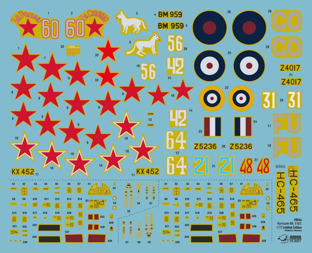 1/72 Arma Hobby Hurricane Mk II A/B/C Eastern Front Deluxe Set