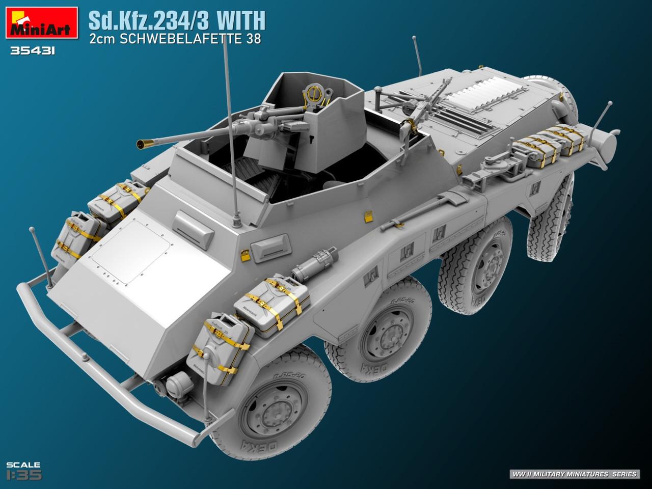 1/35 Miniart Sd.Kfz.234/3 SCHWERER PANZERSPAHWAGEN STUMMEL Plastic
