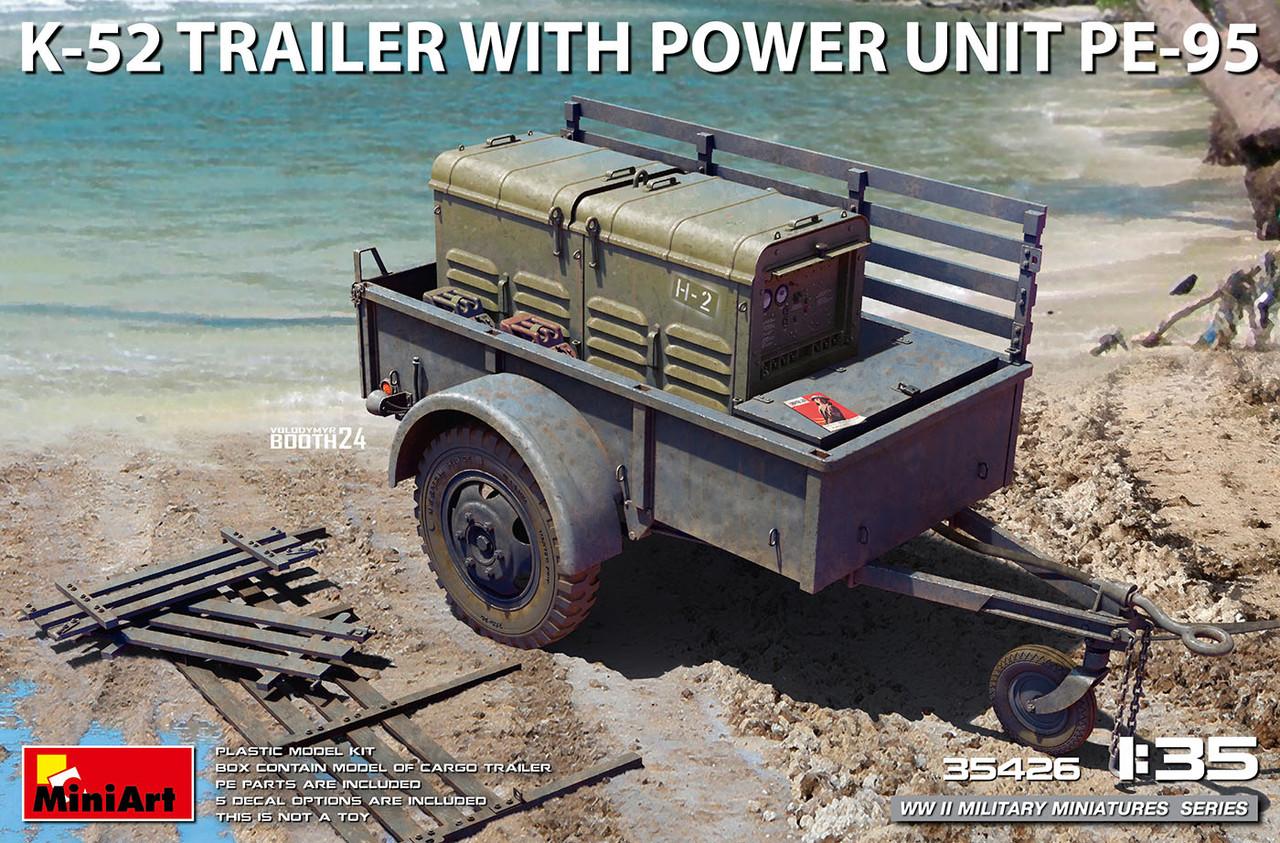 1/35 Miniart K-52 TRAILER w/POWER UNIT PE-95 Plastic Model Kit