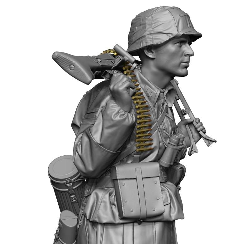 【希少】 2G ／ N.42 HildundK 1/48 H3 Models WWII German mg42 Gunner 3D Printed Figure