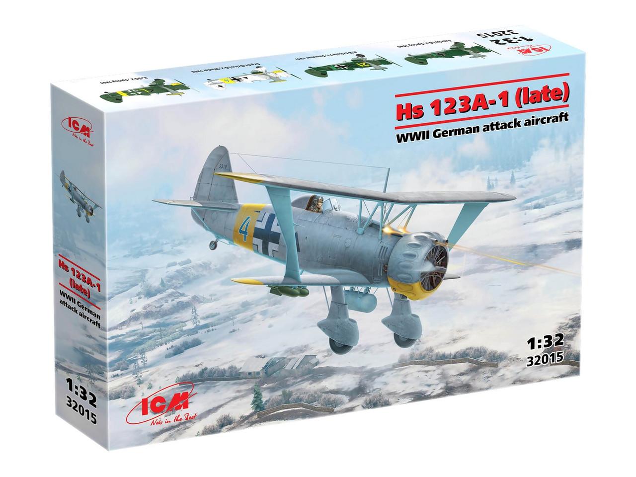1/32 ICM HS 123A-1 LATE WWII German Attack Aircraft Plastic Model