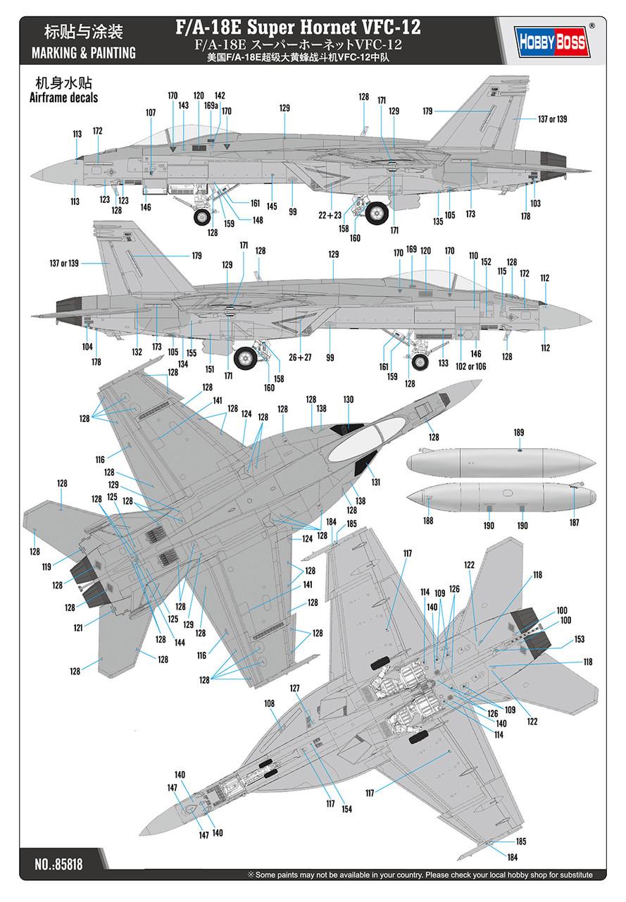 1/48 Hobby Boss F/A-18E Super Hornet VFC-12 Plastic Model Kit
