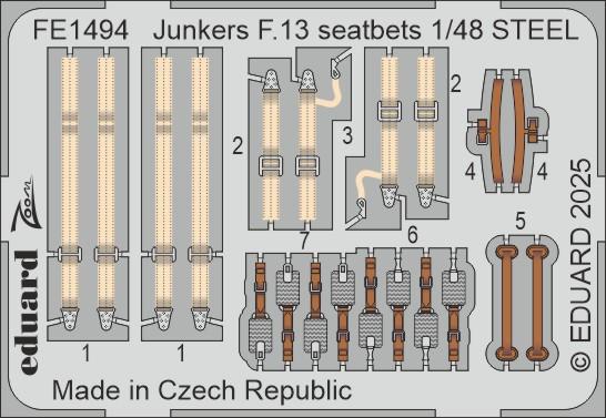 1/48 Eduard Junkers F.13 seatbelts STEEL Zoom set for MINIART