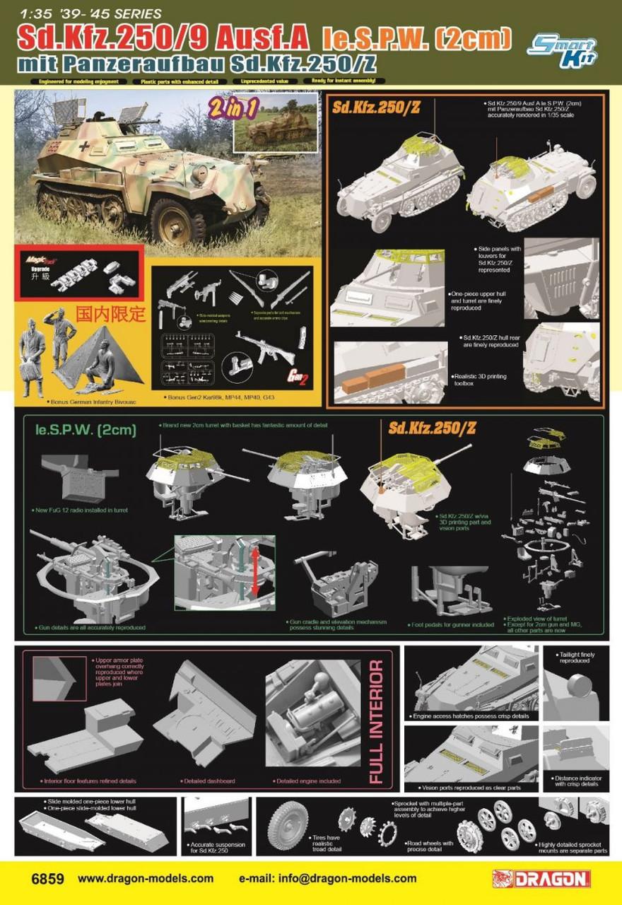 1/35 Dragon Sd.Kfz.250/9 le SPW (2cm) mil PANZERAUFBAU Sd.Kfz.250