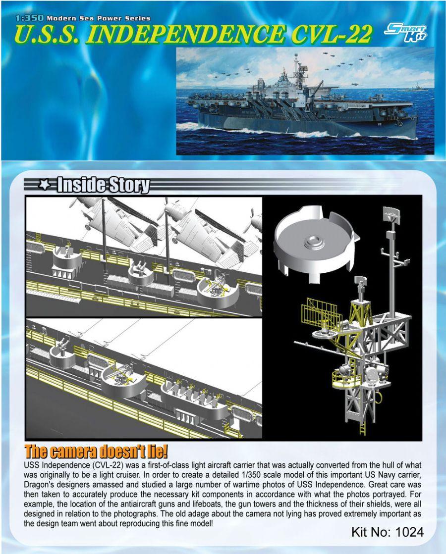 1/350 Dragon USS Independence CVL-22 Plastic Model Kit - Squadron.com