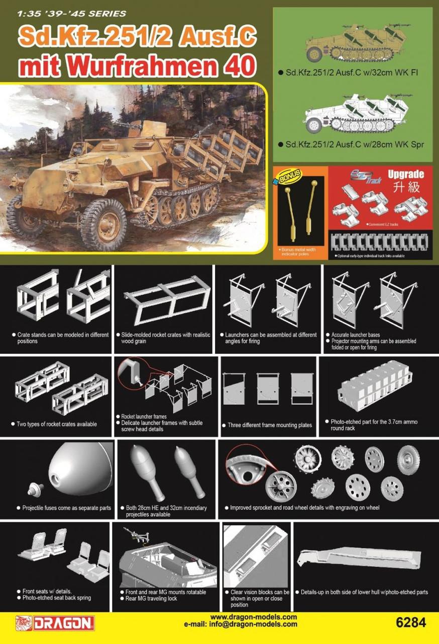 DRAGON Sd.Kfz. 251/1 Ausf. C リベットバージョン 1/35 Dragon Sd.Kfz.251 Ausf.C mil WURFRAHMEN 40 - Squadron.com