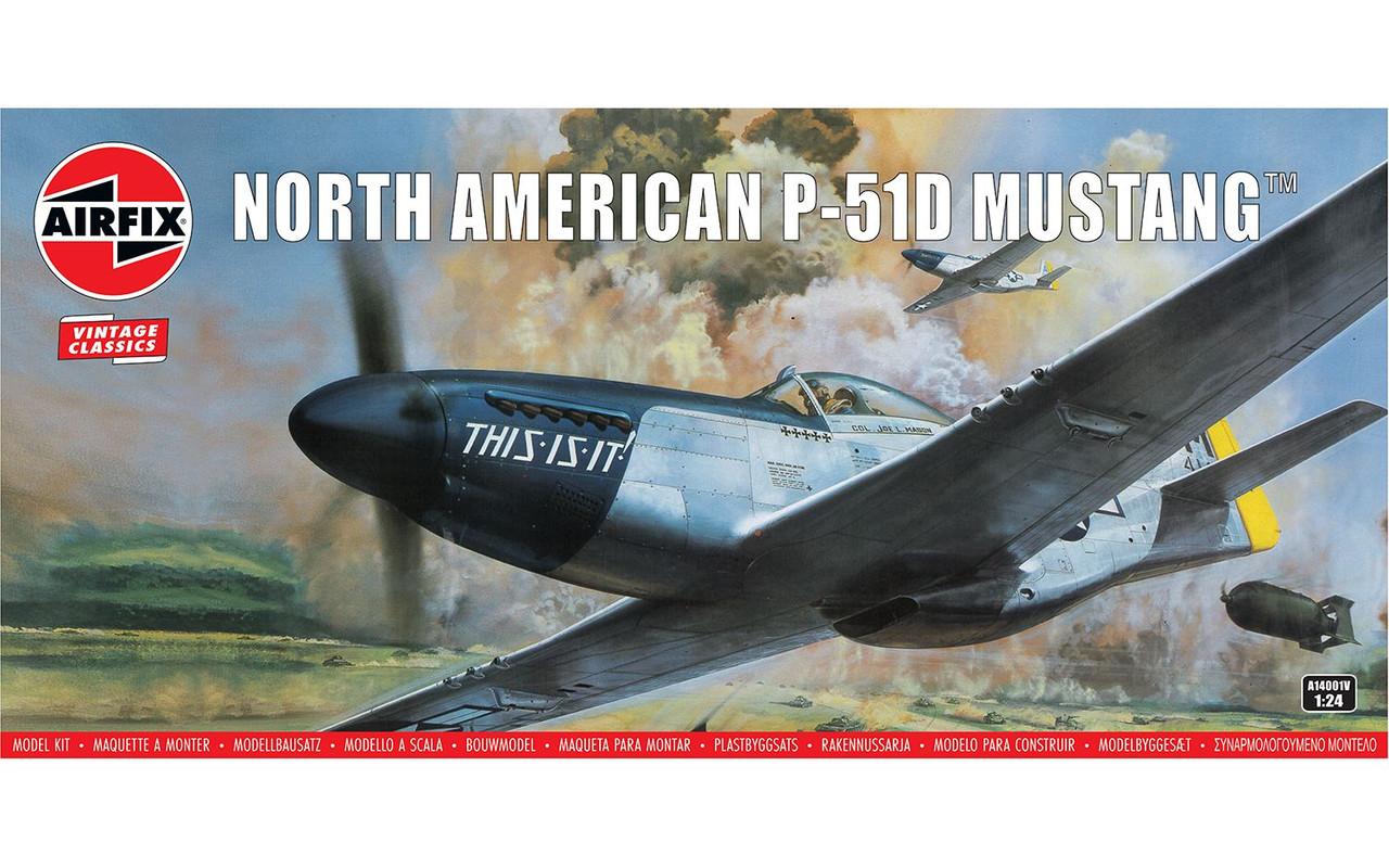 P-51 MUSTANG モデルキット 1/24 Airfix North American P-51D Mustang Plastic Model Kit