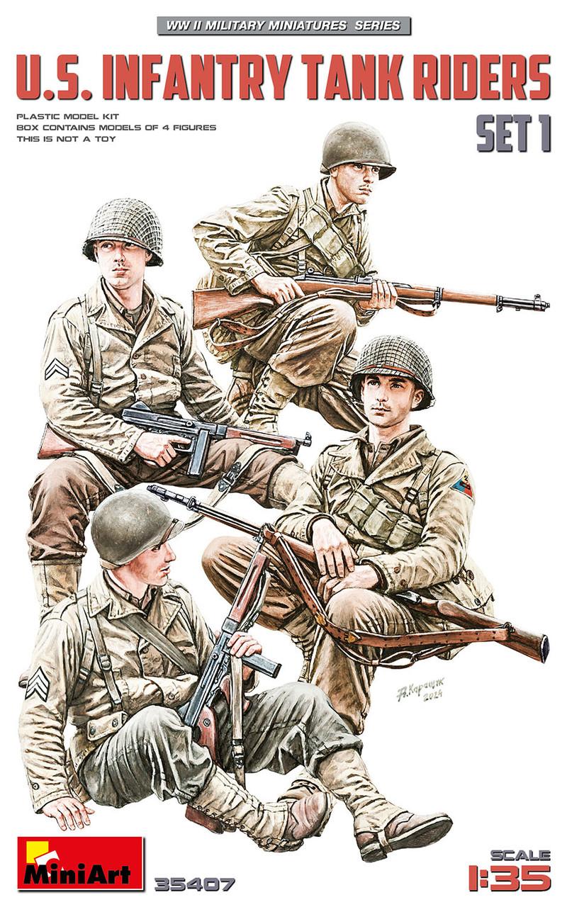 1/35 Miniart US Infantry Tank Riders Set 1 Figure Set Plastic