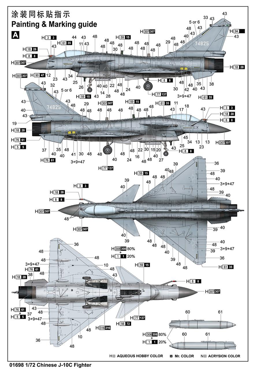 1/72 Trumpeter Chinese J-10C Fighter - Squadron.com