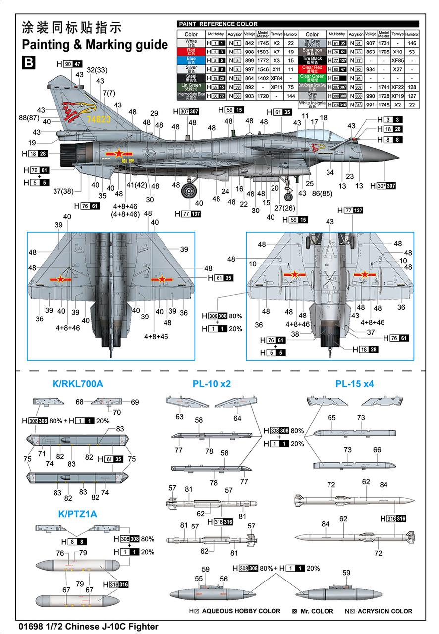 1/72 Trumpeter Chinese J-10C Fighter - Squadron.com