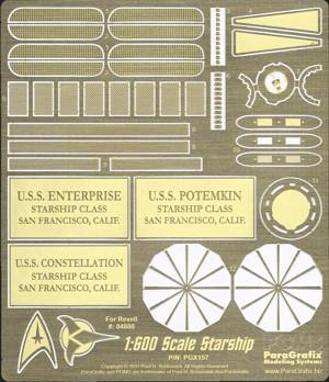 Paragrafix 1/600 Starship Enterprise Photo Etch Set for Revell
