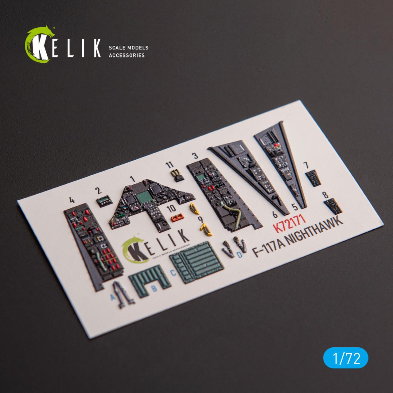 1/72 Reskit F-117A Nighthawk - interior 3D decals for Academy kit