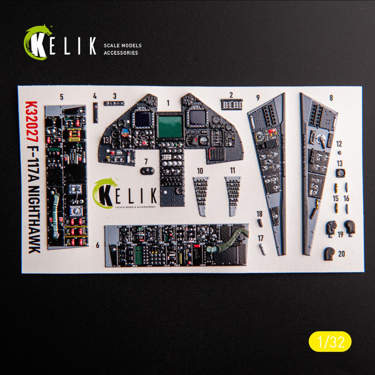 1/32 Reskit F-117A - Type 1 interior 3D decals for Trumpeter kit