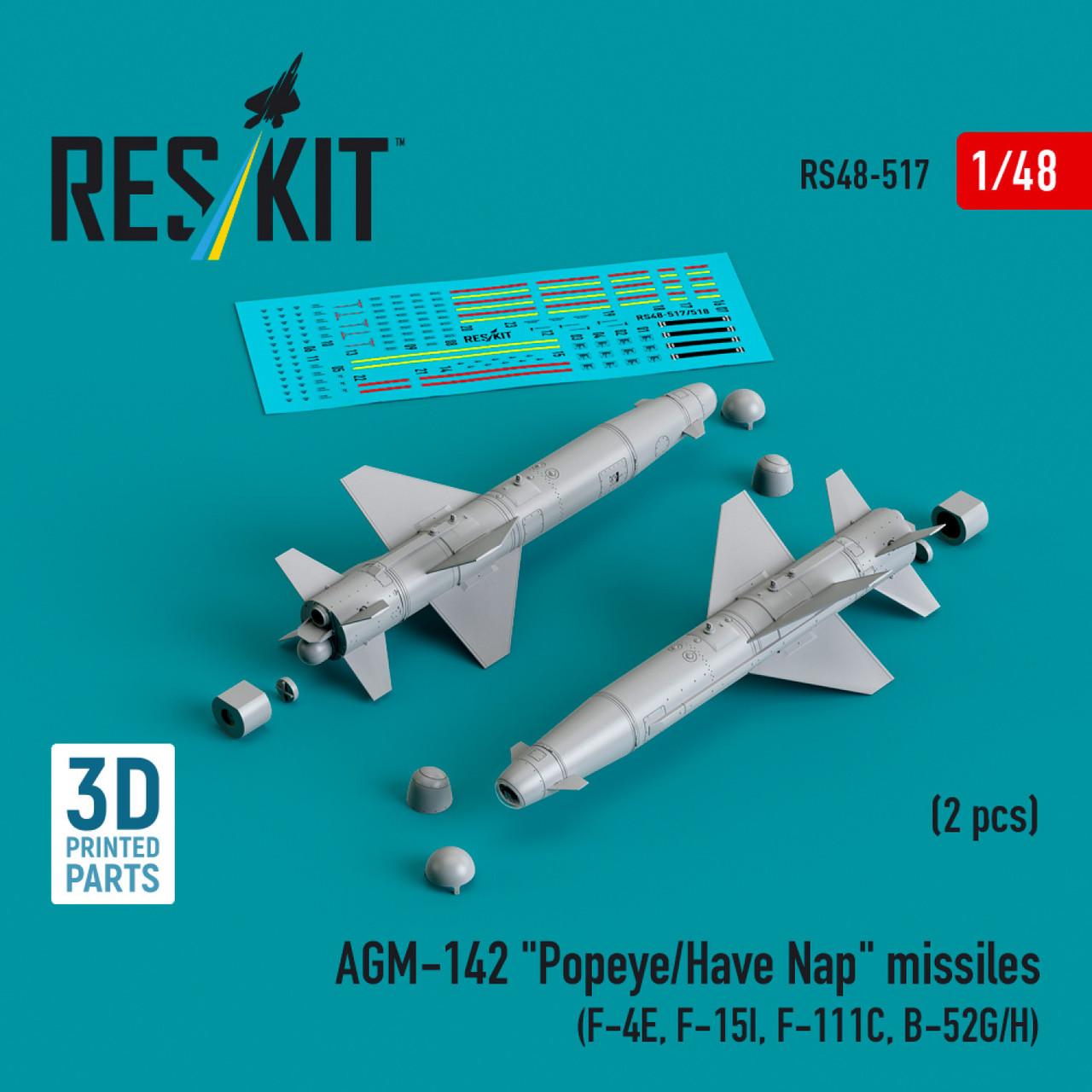 1/48 Reskit AGM-142 (A, B, C, D) Popeye/Have Nap missiles (2 pcs
