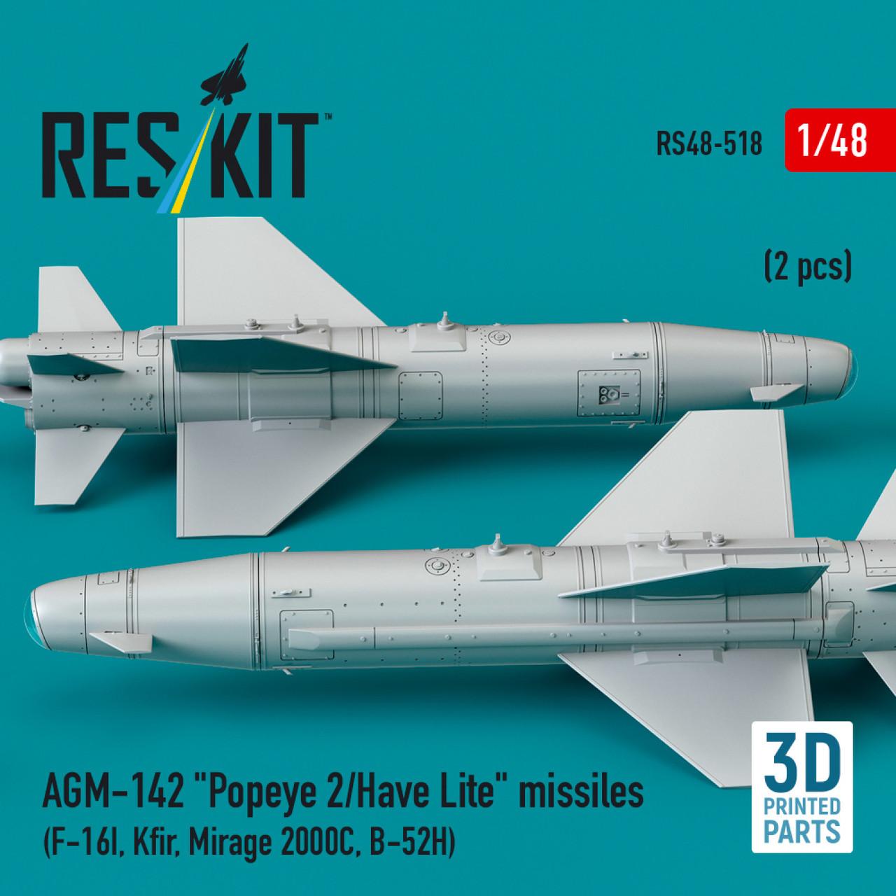 1/48 Reskit AGM-142 Popeye 2/Have Lite missiles (2 pcs) (F-16I