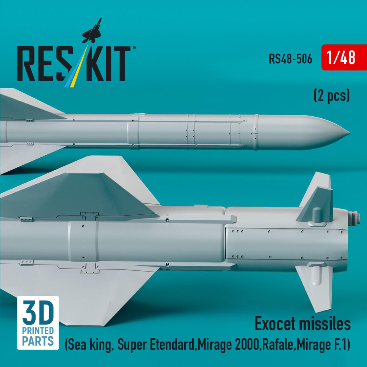 1/48 Reskit Exocet missiles (2 pcs) (Sea King, Super Etendard