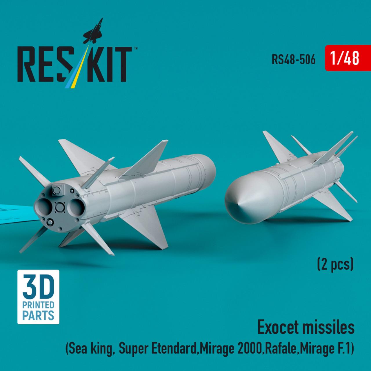 1/48 Reskit Exocet missiles (2 pcs) (Sea King, Super Etendard