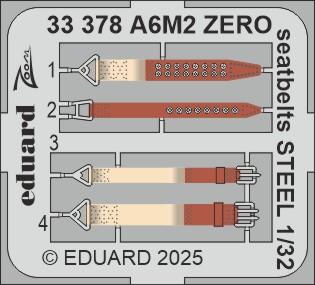 1/32 Eduard A6M2 Zero seatbelts STEEL Zoom set - Squadron.com
