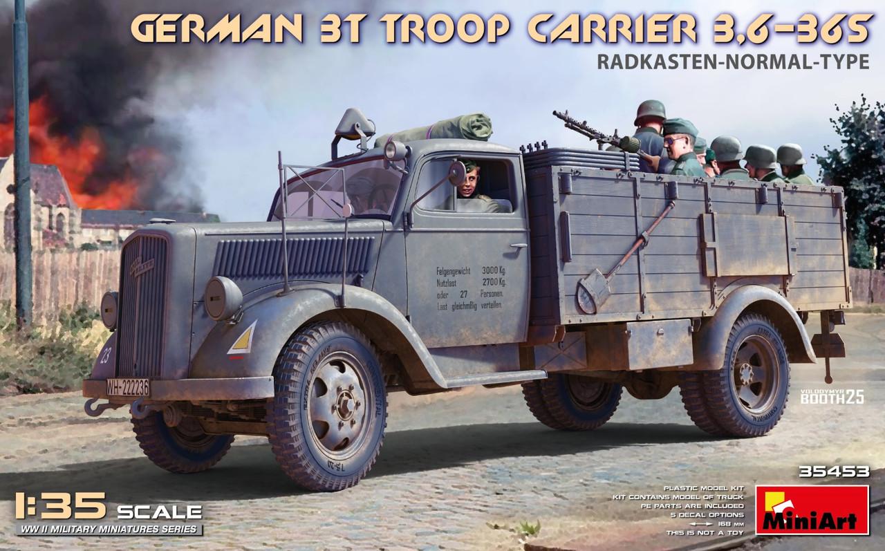 1/35 Miniart GERMAN 3T TROOP CARRIER 3,6-36S RADKASTEN-NORMAL-TYPE