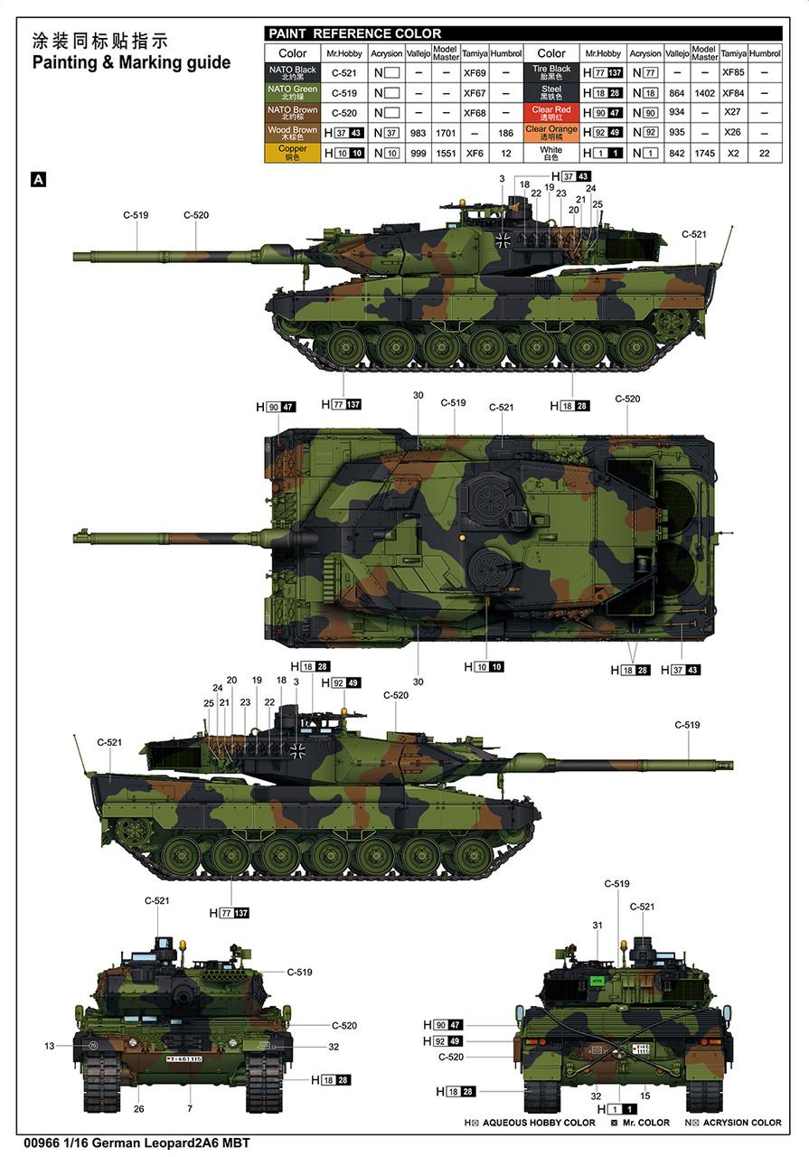 1/16 Trumpeter German Leopard 2A6 Main Battle Tank - Squadron.com