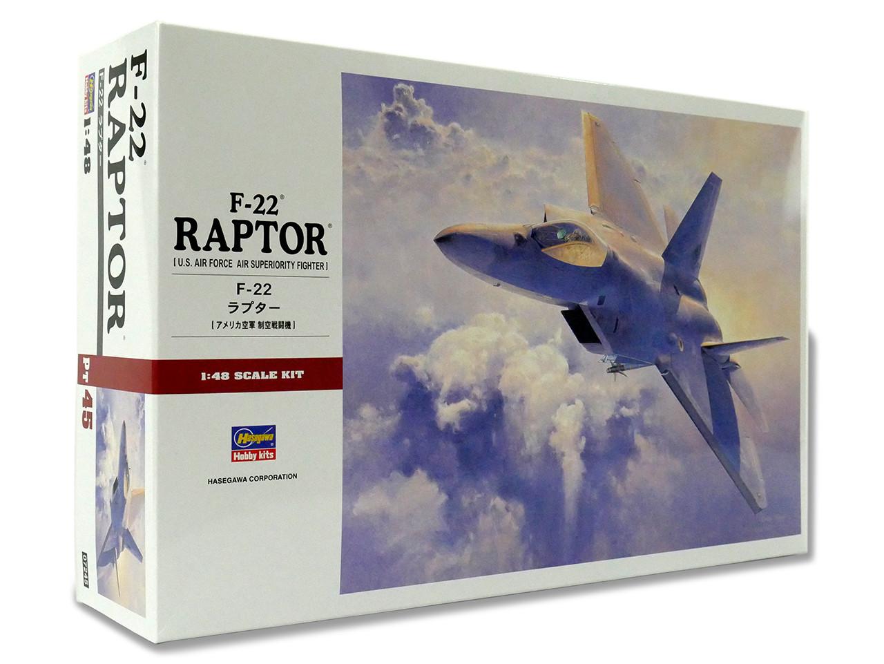 1/48 Hasegawa F-22 Raptor Plastic Model Kit - Squadron.com