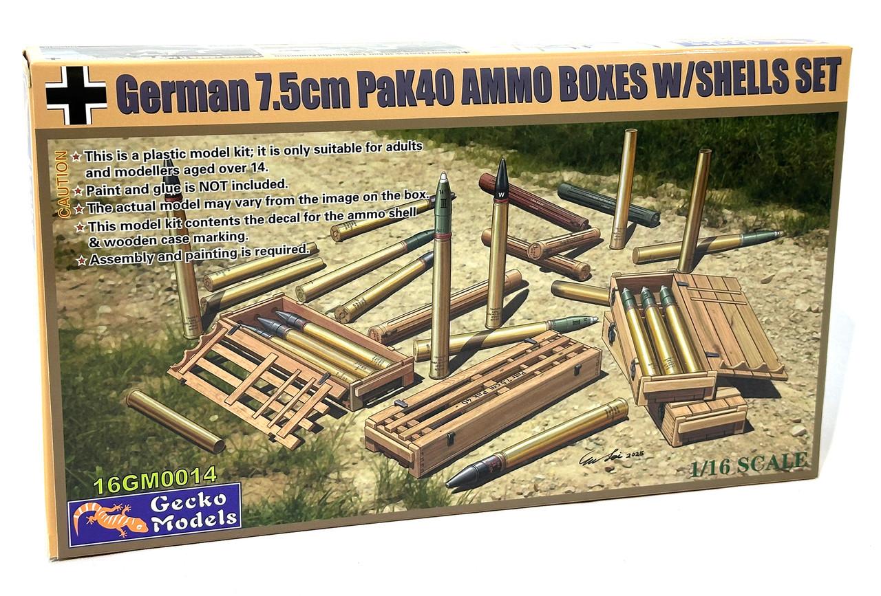 1/16 German 7.5cm PaK40 AMMO BOXES WITH SHELLS SET - Squadron.com