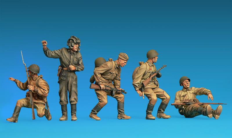 メ*郎様 MILITARY S.RIDERS【5】 1/35 Miniart WWII Soviet Soldiers Riders (5) w/ Weapons