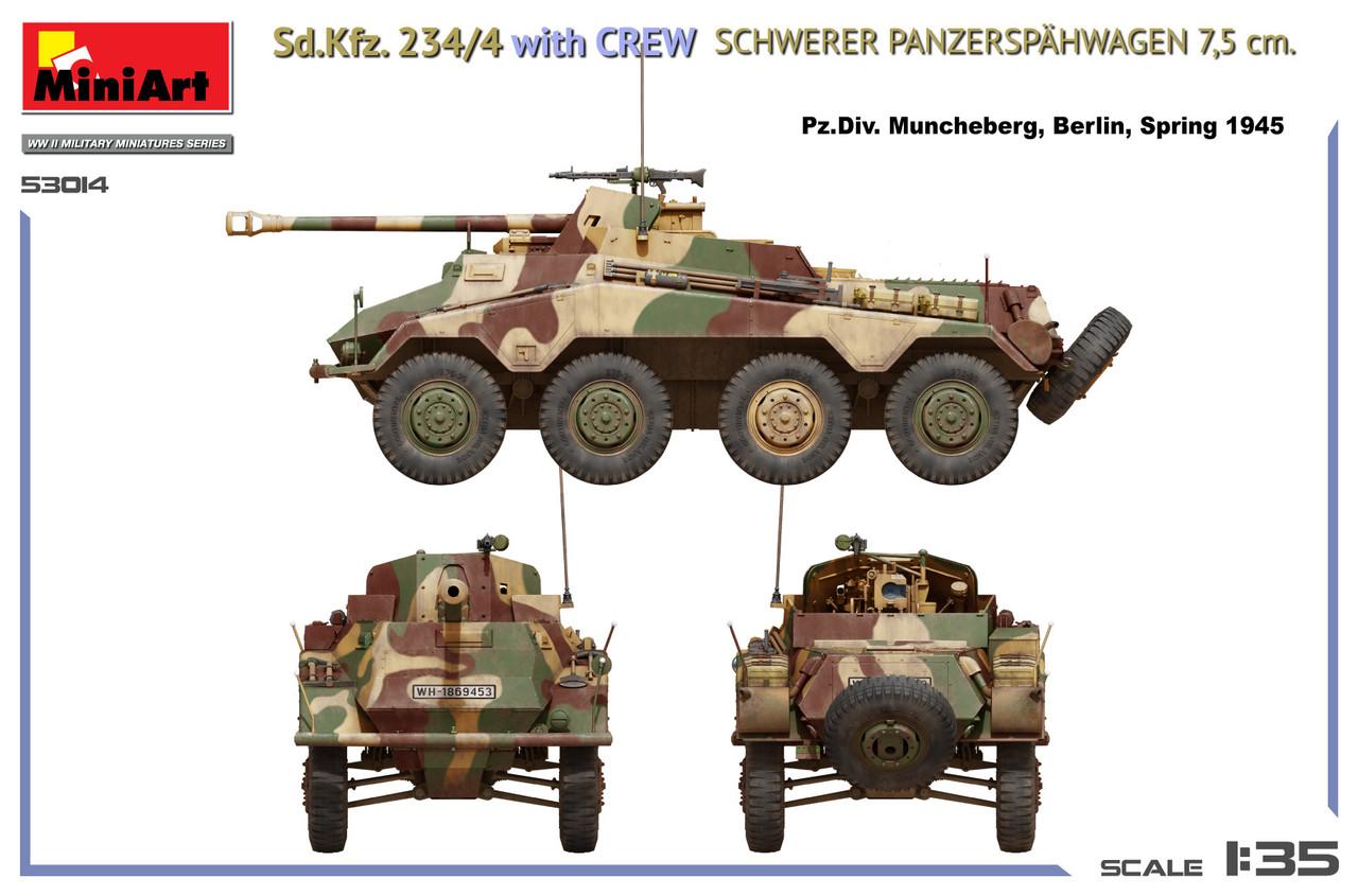 1/35 Miniart Sd.Kfz. 234/4 w/Crew Schwerer Panzerspahwagen 7.5cm