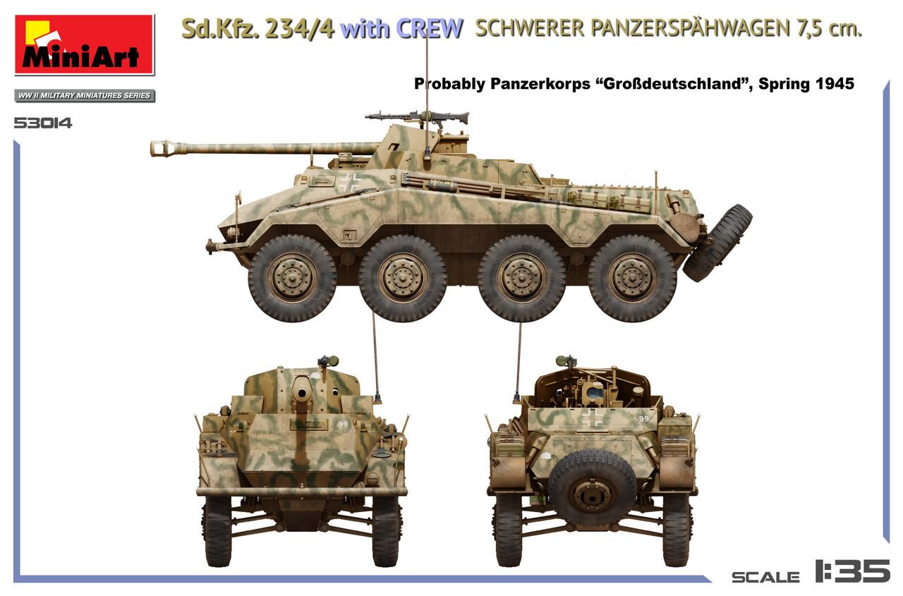 1/35 Miniart Sd.Kfz. 234/4 w/Crew Schwerer Panzerspahwagen 7.5cm