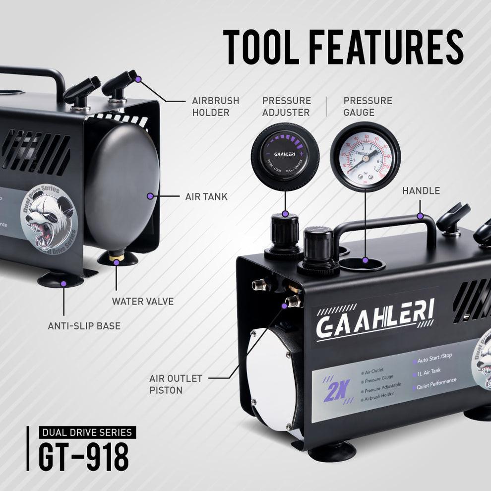 Gaahleri GT-918 Dual Drive Air Compressor for Airbrush Painting