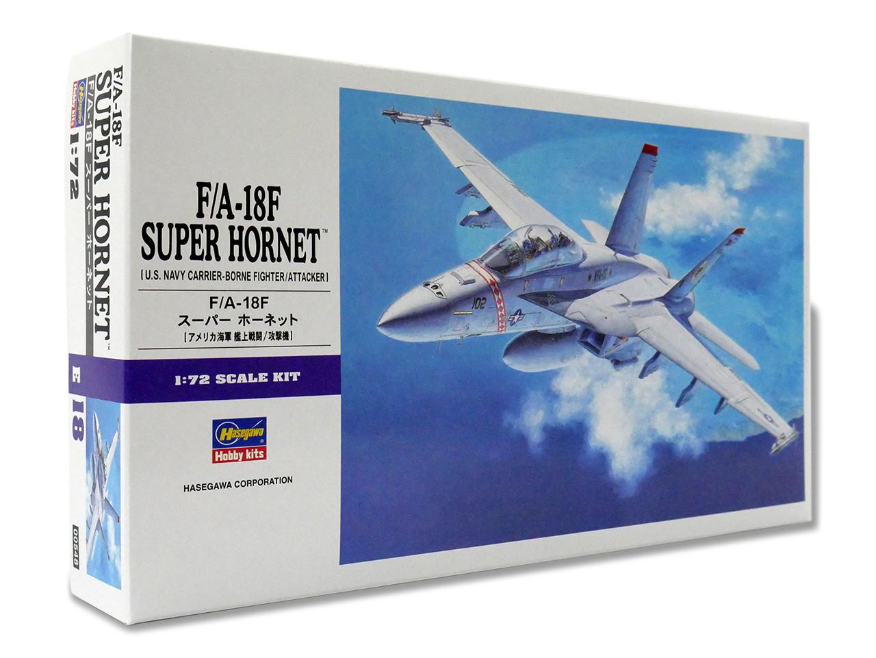 1/72 Hasegawa F/A-18F SUPER HORNET Plastic Model Kit - Squadron.com