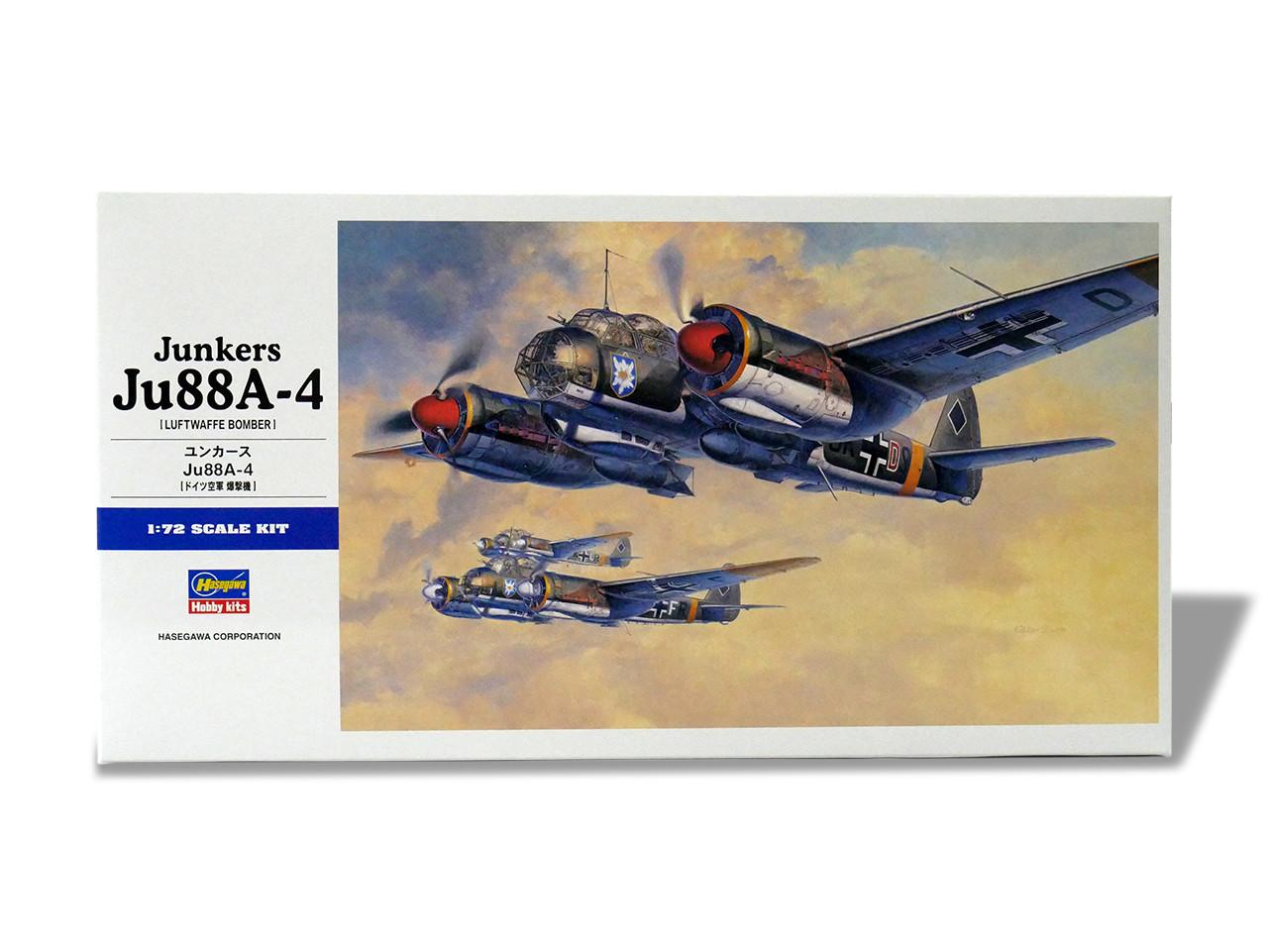 Sankei Plastic Junkers Ju88 A-4 模型 1/72 Hasegawa JUNKERS Ju88A-4 Plastic Model Kit - Squadron.com