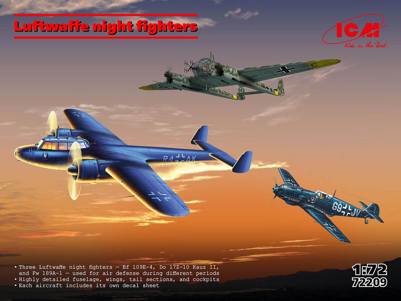 1/72 ICM Luftwaffe Night Fighters Set Plastic Model Kit - Squadron.com