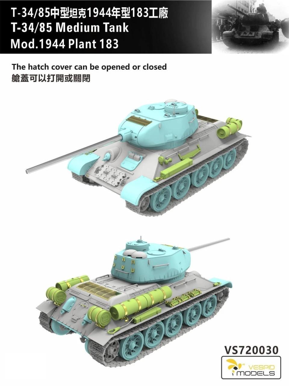 1/72 Vespid T-34/85 Medium Tank Mod.1944 Plant 183 - Squadron.com