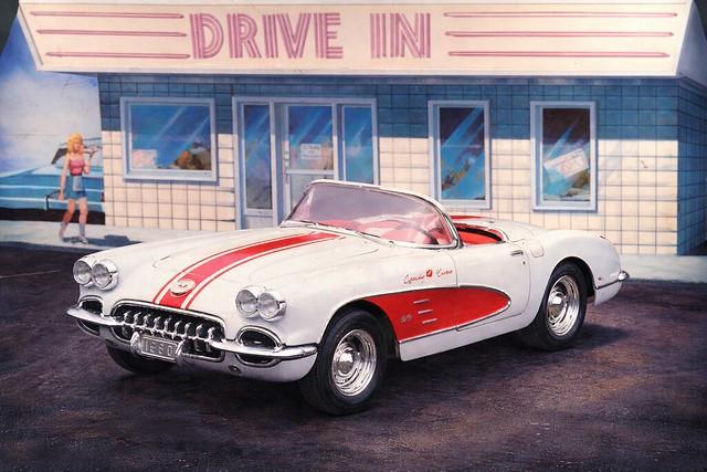 自動車 3in1 1960 convertible kit 1/25 Atlantis US Route 66 1960 Chevrolet Corvette Convertible