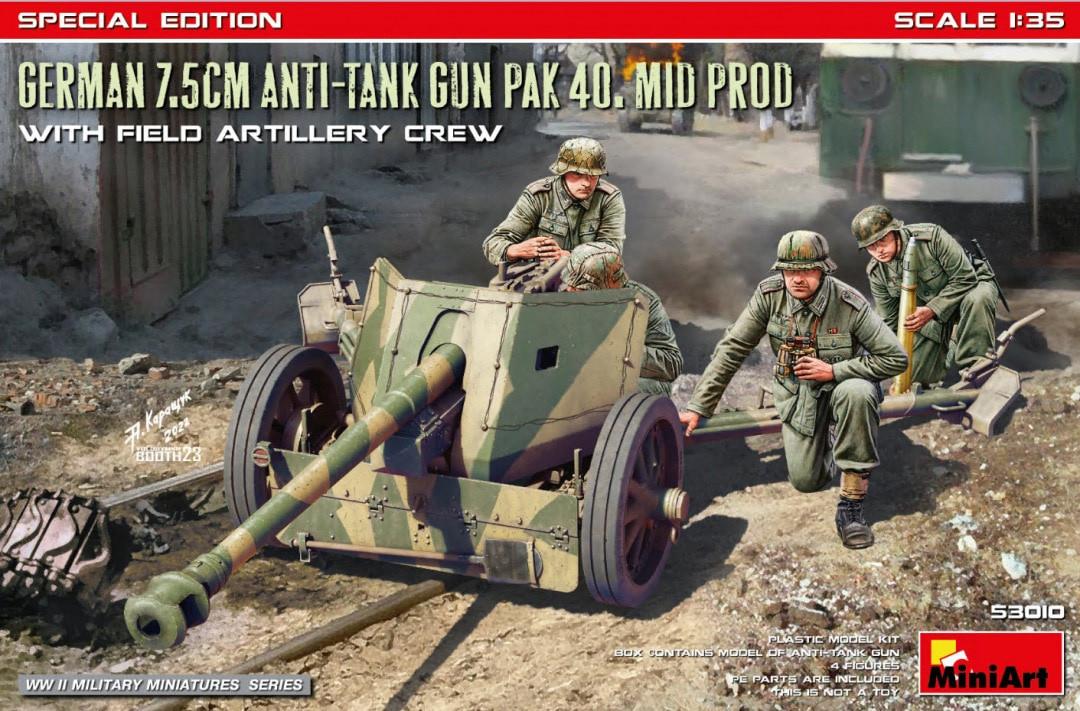 1/35 Miniart German 7.5cm Anti-Tank Gun PaK 40. Mid Prod w