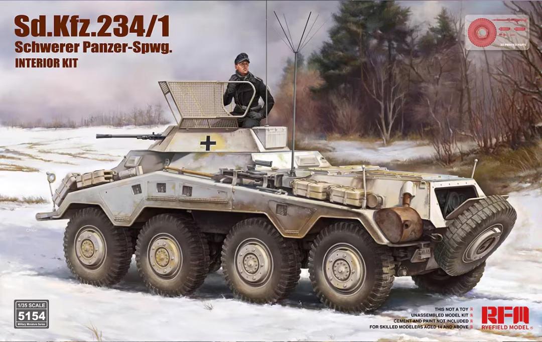 1/35 Ryefield Sd.Kfz.234/1 Schwerer Panzer-Spwg. (INTERIOR KIT