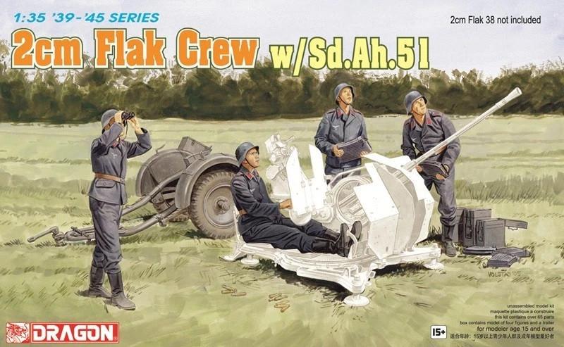 1/35 Dragon 2cm Flak Crew (Figures Only) w/s/Dd.Ah.51 - Squadron.com