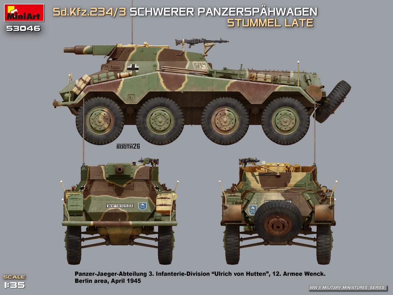 1/35 Miniart Sd.Kfz.234/3 SCHWERER PANZERSPAHWAGEN STUMMEL LATE