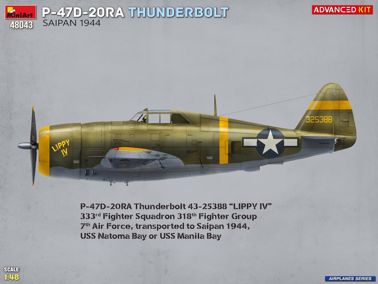 1/48 Miniart P-47D-20RA Thunderbolt Saipan 1944 (ADVANCED