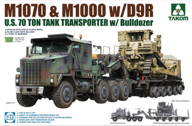 1/72 Takom US M1070 Truck Tractor & M1000 70-Ton Tank Transporter w/D9R  Bulldozer