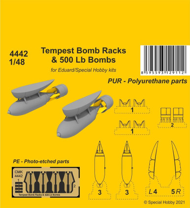 1/48 CMK Tempest Bomb Racks & 500 Lb Bombs Resin - MMD - Military Model ...