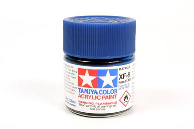 Tamiya Large Acrylic Paint XF-8 Flat Blue - 81308 - Squadron.com