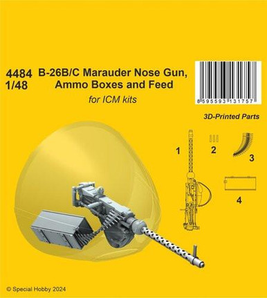 1/48 CMK B-26B/C Marauder Nose Gun, Ammo Boxes and Feed / for ICM