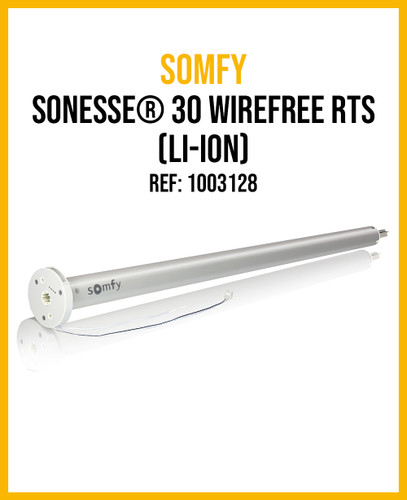 Somfy Sonesse 30 WireFree RTS (Li-ion) #1003128 with Free Crown and Drive 