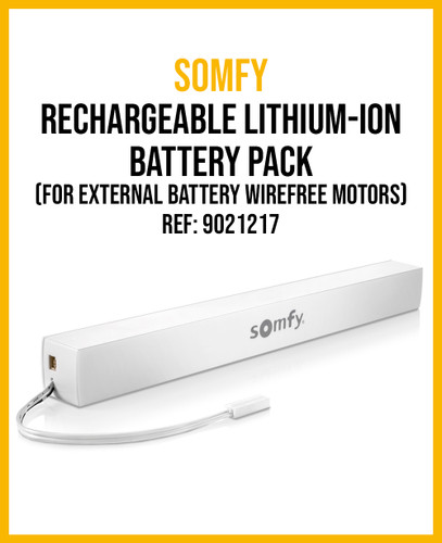 Somfy Lithium Ion Battery Pack and Charger Bundle - Power and