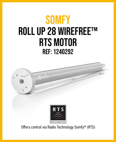 Somfy's New Roll Up 28 WireFree™ RTS Li-ion Offers a Rechargeable