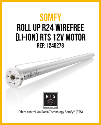 SOMFY Motor Sonesse R24 Roll Up WireFree (Li-Ion) RTS 12V (MPN #1240278)