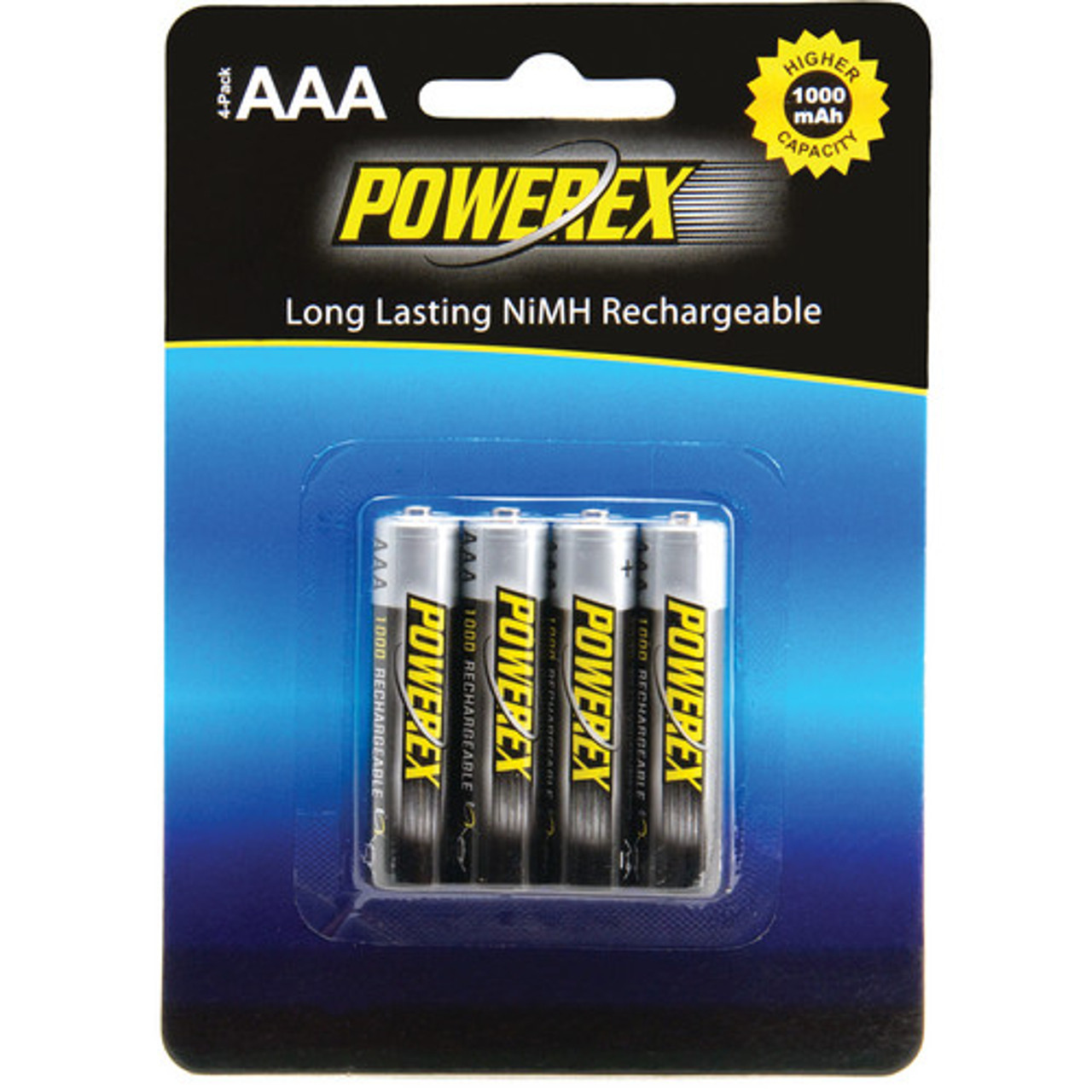 4 piles rechargeables AAA POWEREX PRECHARGED 1000mAh